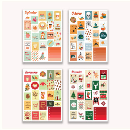 Lamare Seasonal Planner Stickers for Journaling – Aesthetic, Inspirational, and Fun Monthly and Holiday Calendar Stickers for Adults Planner for Scrapbooks & Notebooks
