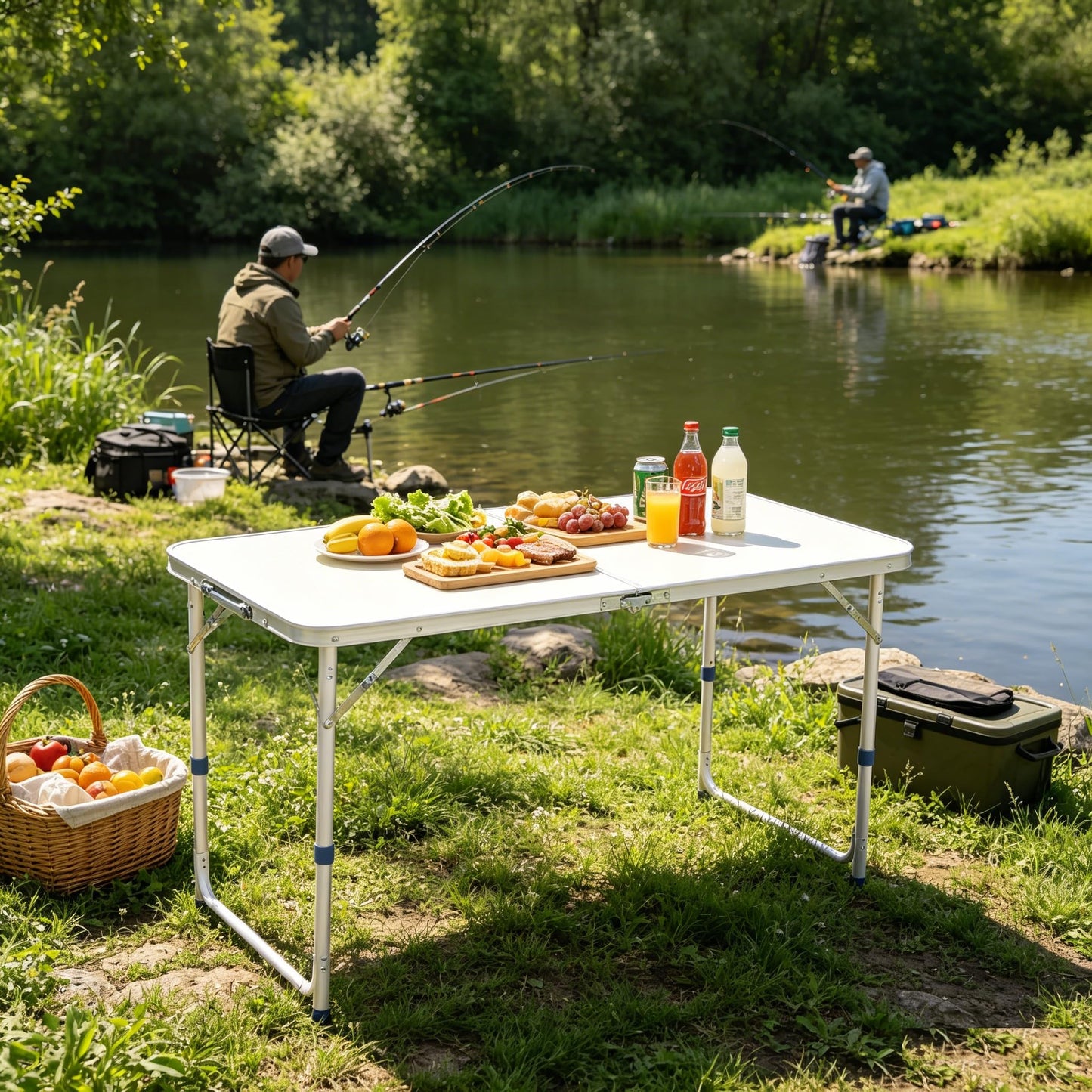 EDWINENE 3FT Folding Tables 10Pack Bulk, Portable Foldable Camping Table with Adjustable Height, Lightweight Aluminum Tables for Craft Tailgate Party Picnic Fishing Beach RV Travel Indoor Outdoor Use