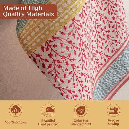 Maison d' Hermine Kitchen Towels Set of 3 100% Cotton 27.50" x 20" Reusable Cloth Tea Dish Towels Absorbent with Hanging Loop for Kitchen Gifts for Mothers Day Spring/Summer (Marquise)
