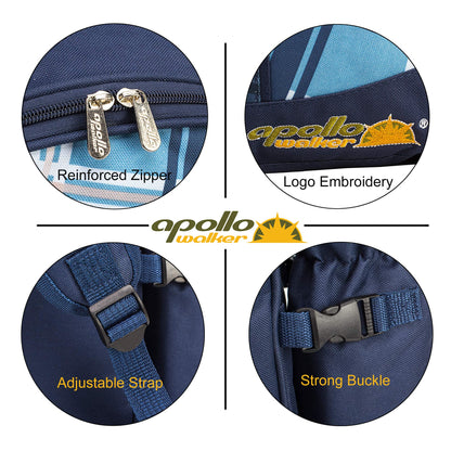 Apollo walker Picnic Backpack Set for 4 with Cooler Compartment,Detachable Bottle/Wine Holder Including Large Picnic Blanket(45"x 53") for Picnic Family and Lovers Gifts,Outdoor,BBQ Time (Blue)