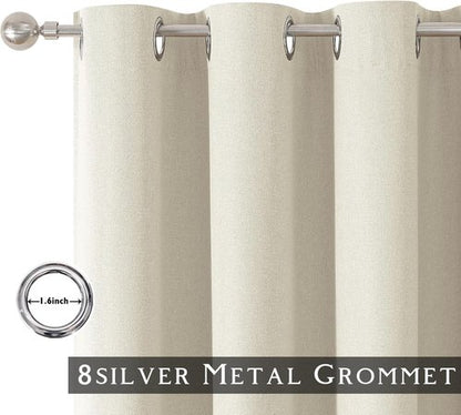 ChrisDowa 100% Blackout Curtains - Birch Solid Thermal Insulated Drapes | 45" Long, 2 Panels for Bedroom & Living Room