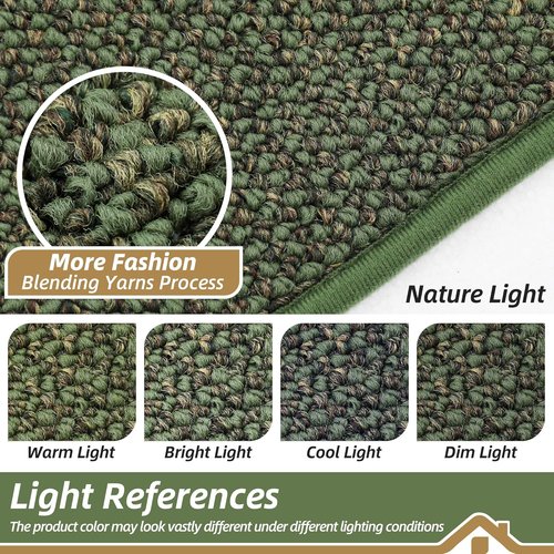 BEQHAUSE Dirt Trapper Door Mat - Non-Slip, Washable, Absorbent Entrance Mat | 20" x 48", Green
