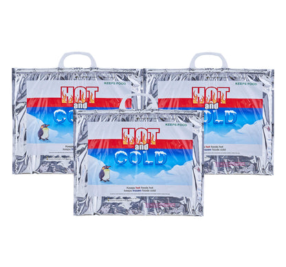 Superio Hot and Cold Insulated Bags for Food Delivery, Grocery Shopping Bags, Food Storage for Hot and Frozen Food for Travel, Disposable Cooler Bag, Reinforced Thermal Lunch Bag (3, 15.5"x13")