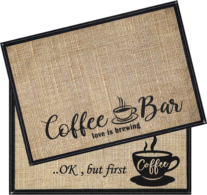 2 20 14 Inch Countertops,Coffee Cunhill Pieces Coffee Bar Mat,Coffee Bar Accessories x Coffee Bar Decoration Coffee