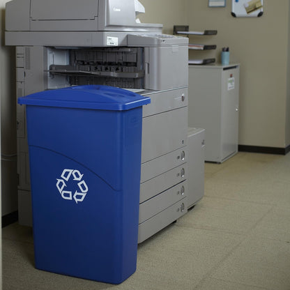 Rubbermaid Slim Jim Trash Can Lid, Blue Waste Lid for Paper/Bottle/Can, Compatible with 23 Gallon Container