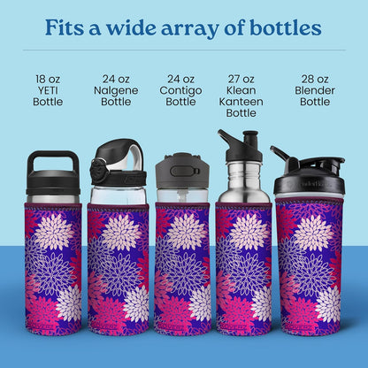 24-30oz 750ml Koverz Water Bottle Carrier with Shoulder Strap, Water Bottle Insulator - Peacock