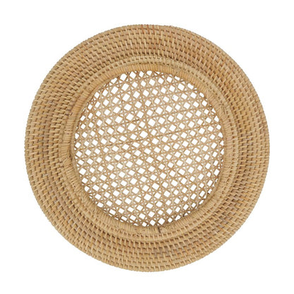 SARO LIFESTYLE Handmade Rattan Charger Plates (Set of 4)