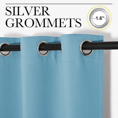 NICETOWN Teal Blue Blackout Curtains - Thermal Insulated 102" Long Drapes | 2 Panels, 55" Wide for Living Room