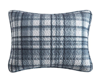 Dearfoams Stone Lane Plaid Micromink 3 Piece Quilt Set, King