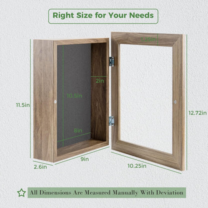 Frametory 8.5x11 Shadow Box Frame - Front Opening, 2 inch Depth Display Box for Wall and Tabletop, Memory Box (Tan)