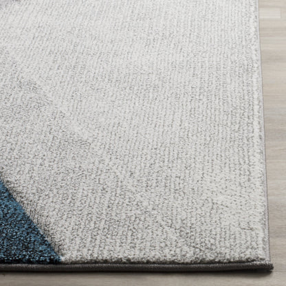 SAFAVIEH Hollywood Collection Area Rug - 9' Square, Grey & Teal, Mid-Century Modern Design, Non-Shedding & Easy Care, Ideal for High Traffic Areas in Living Room, Bedroom (HLW710D)