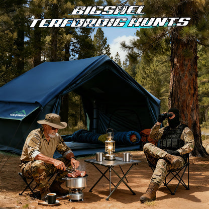 Inflatable Tent with Skylight & Awning, Inflatable Tents for Camping, Blow Up Tent with Stove Jack, Glamping Tent with Mesh Windows & Doors, Waterproof Oxford Tents for Camping 4-6 Person