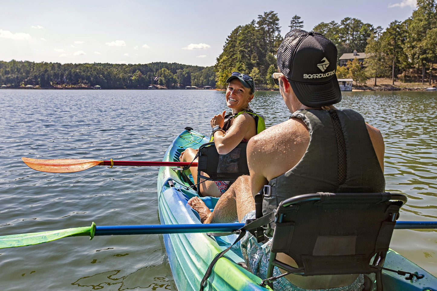Perception Kayaks - 13.5 Tandem Kayak - Sit on Top - Large Rear Storage with Tie Downs - 13.5 ft - Deja Vu