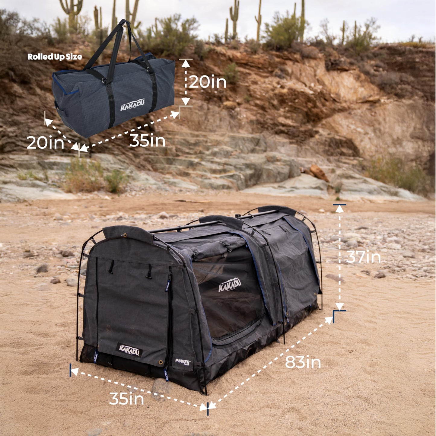 Kakadu Canvas Swag Tent, 1 Person, Australian Polycotton Camping Ground Tent, All Seasons, Waterproof, with 2.75” Foam Mattress, LED Lighting, Carry Bag