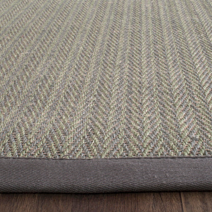 SAFAVIEH Natural Fiber Collection Runner Rug - 2'6" x 20', Grey Brown & Grey, Border Herringbone Sisal Design, Easy Care, Ideal for High Traffic Areas in Living Room, Bedroom (NF444A)