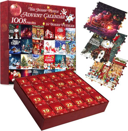 KreativeKraft Puzzle Advent Calendar 2025 - Fun Christmas Countdown with 24 Mini Puzzles for All Ages