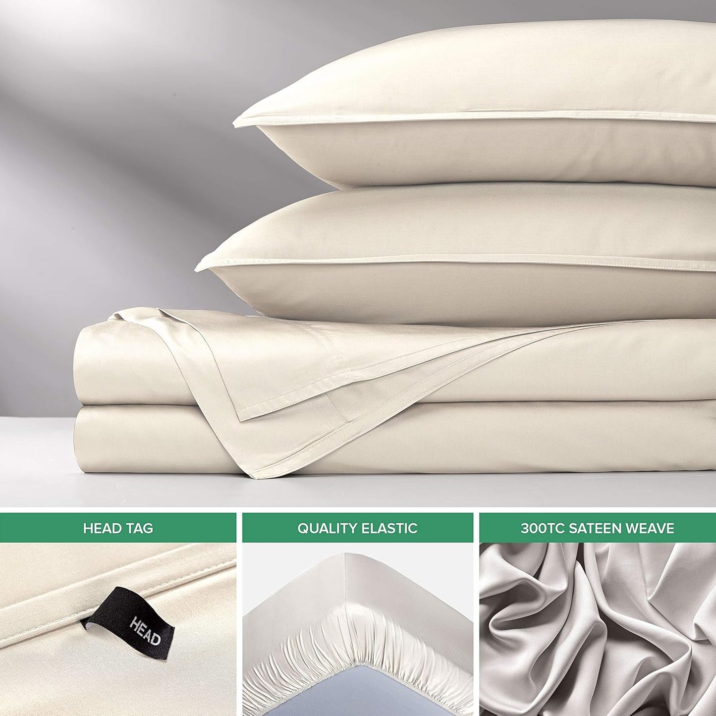Pure Bamboo Twin Sheets - Luxuriously Soft 100% Organic Viscose Bed Sheet Set | Cooling Ivory Color, Double Stitching