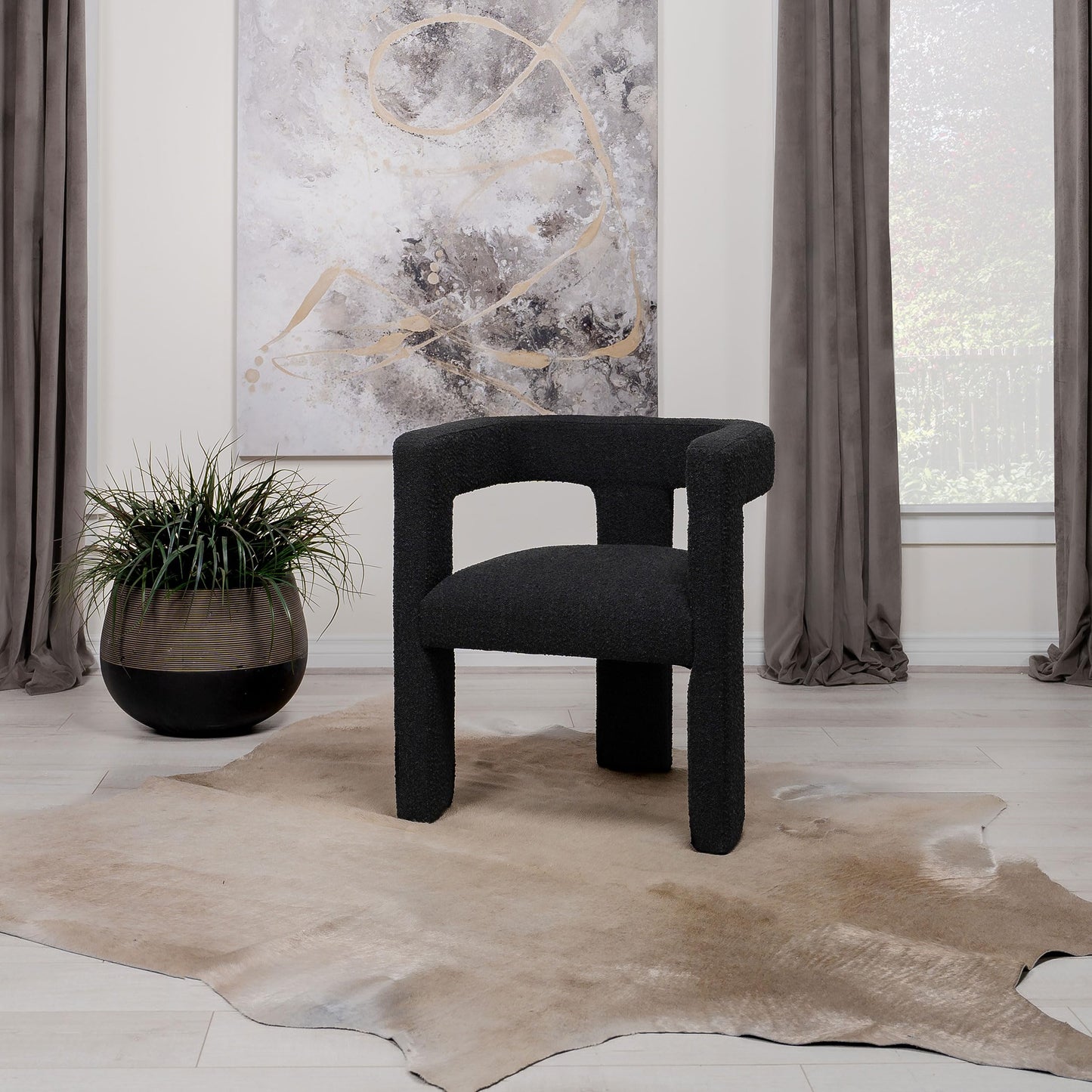 Coaster Home Furnishings Petra Boucle Upholstered Accent Side Chair Black 902882