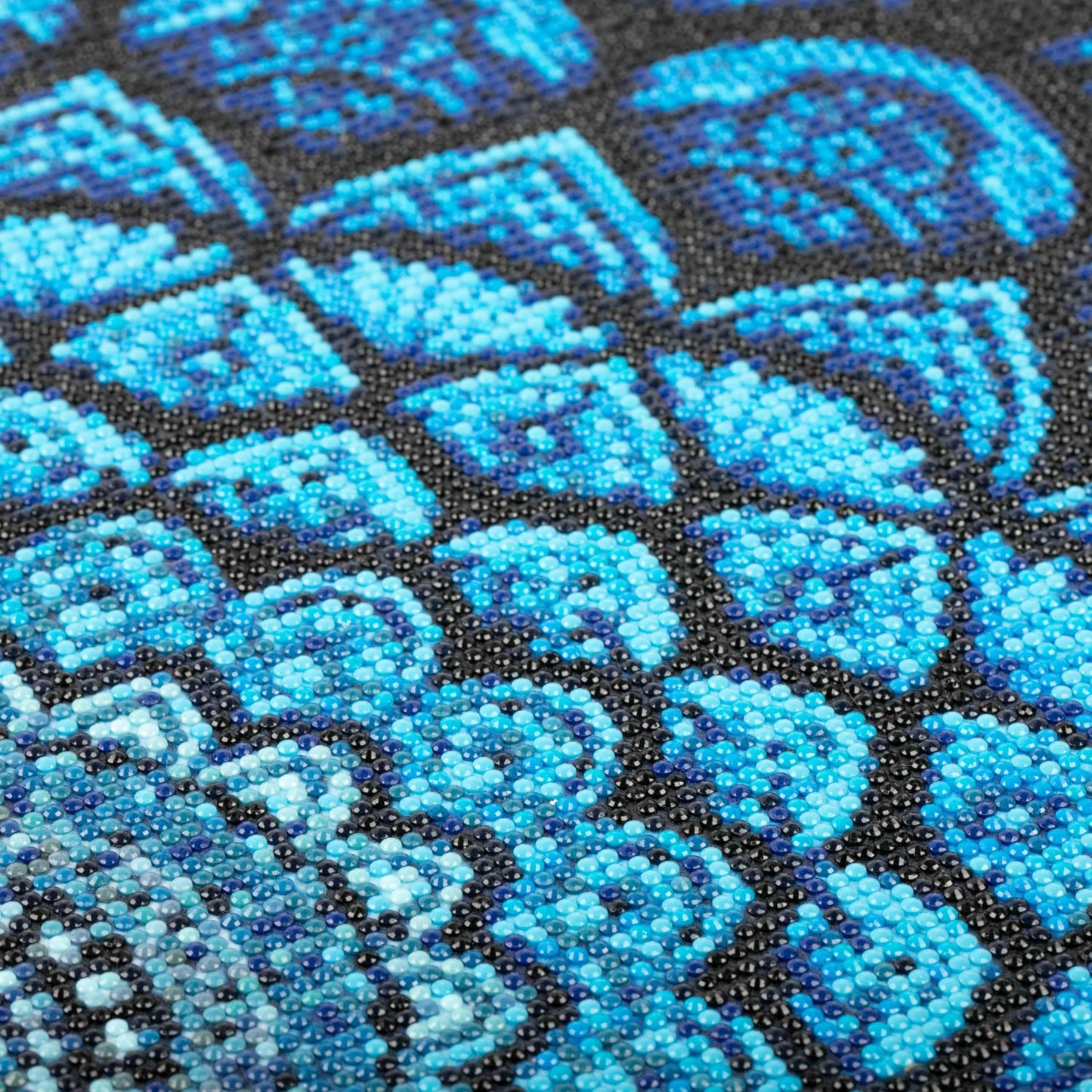 Modern Merch Mandala Diamond Art Kits for Adults, Blue and Black Pattern 5D Diamond Painting for Adults, DIY Mandala Wall Art, Cross Stitch Pattern Gem Art, Full Round Drill 12x16