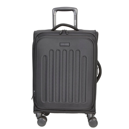 Kenneth Cole REACTION The Venturer 2-Piece Softside 8-Wheel Spinner Luggage Travel Set: 20" Carry-On & 28" Checked Suitcase, Black