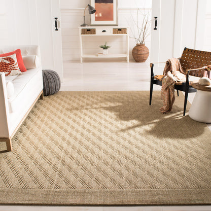SAFAVIEH Palm Beach Collection Area Rug - 8' x 10', Sand, Sisal & Jute Design, Ideal for High Traffic Areas in Living Room, Bedroom (PAB351A)