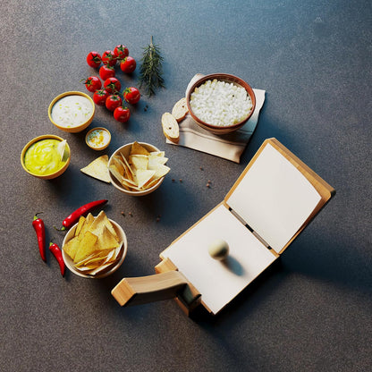 Wooden Tortilla Press, Mexican Tortillera Presser Made from Natural Bamboo Wood with Recipes eBook (Square 6")