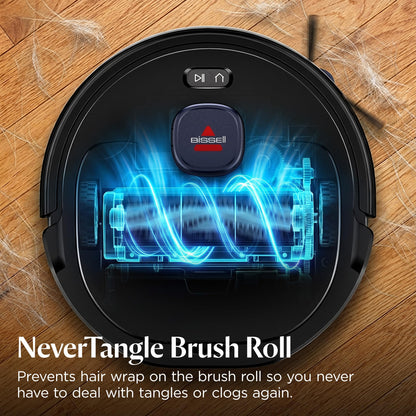 Bissell FlexClean FurForce Robot Vacuum & Mop with No Tangle Pet Brush Roll, LiDAR Navigation & Liftable Pad for Pet Hair Removal on Hard Floors & Rugs, 180min Runtime 60-Day Dust Collection, 4270L