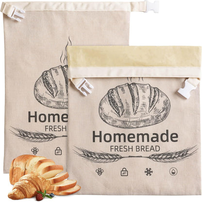 1 Pack 17 12.6 Inches Beeswax Bread Bags for Sourdough,Reusable Organic Linen Beeswax Bread Bag for Homemade Sourdough