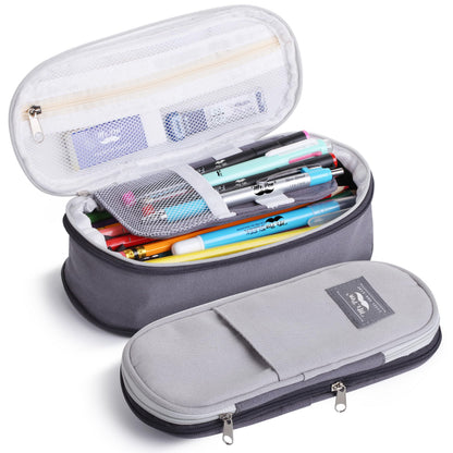 Mr. Pen- Pencil Case Large, Fabric Pencil Pouch Large, Grey, Pen Bag, School Supplies, Pencil Pouch Cute