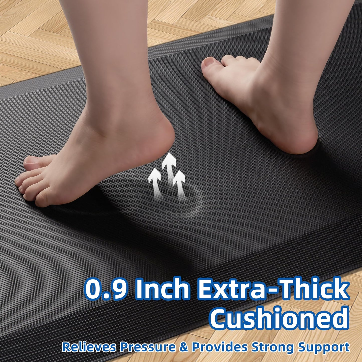 Anti Fatigue Kitchen Mats for Floor, 9/10 Extra Thick Cushioned Standing Desk Mat, Comfort Memory Foam Ergonomic Kitchen Rugs and Mats Non-Slip Waterproof for Office, Kitchen, Sink, 20" x 32"