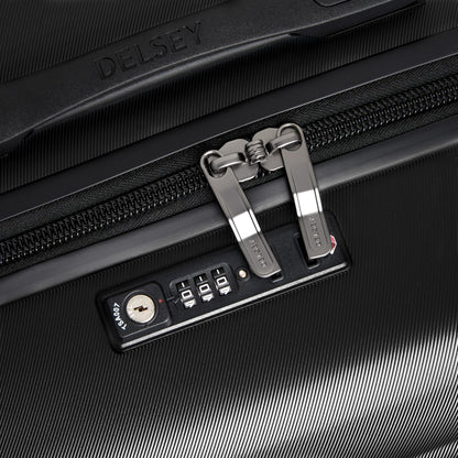 DELSEY PARIS Cruise 3.0 Hardside Expandable Luggage with Spinner Wheels, Black, Checked 26 Inch Trunk