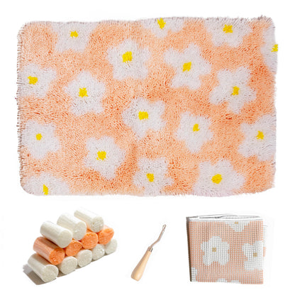 CRAFT CLUB Daisy Rug Making Kit | DIY Tools | Latch Hook Kit for Adults | Colourful Floral Home Décor Rug for Living Spaces | 24in x 16in