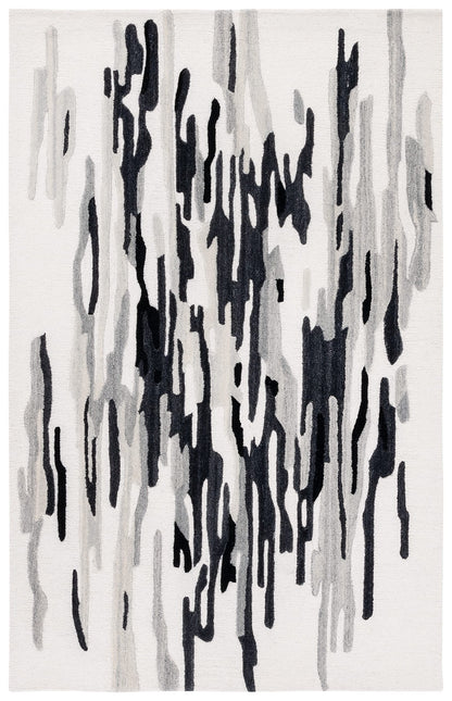 SAFAVIEH Area Rug 8x10 - Rodeo Drive Collection - Large - Ivory & Black, Handmade Wool, Mid-Century Modern Design, Ideal for Living Room, Bedroom, Office, Dining Space (RD858Z)