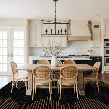 Rugshop Bohemian Stripe Stain Resistant High Traffic Living Room Kitchen Bedroom Dining Home Office Area Rug 7'10" x 10' Camel