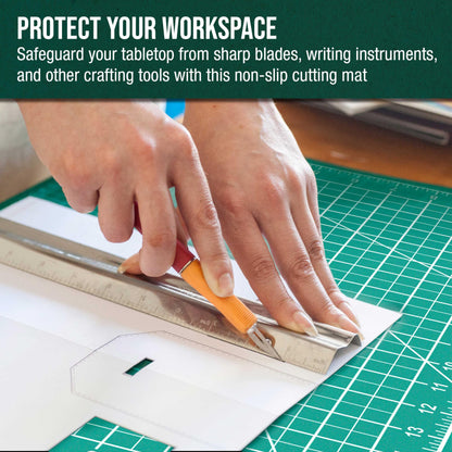 U.S. Art Supply 9" x 12" Self-Healing Cutting Mat 5-Ply (2 Pack) - Double-Sided Green/Black Craft Mat, Non-Slip Cutting Mats for Crafts, Sewing, Quilting, Scrapbooking
