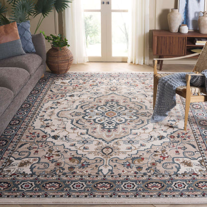 SAFAVIEH Lyndhurst Collection Area Rug - 9' x 12', Cream & Beige, Traditional Oriental Design, Non-Shedding & Easy Care, Ideal for High Traffic Areas in Living Room, Bedroom (LNH338B)