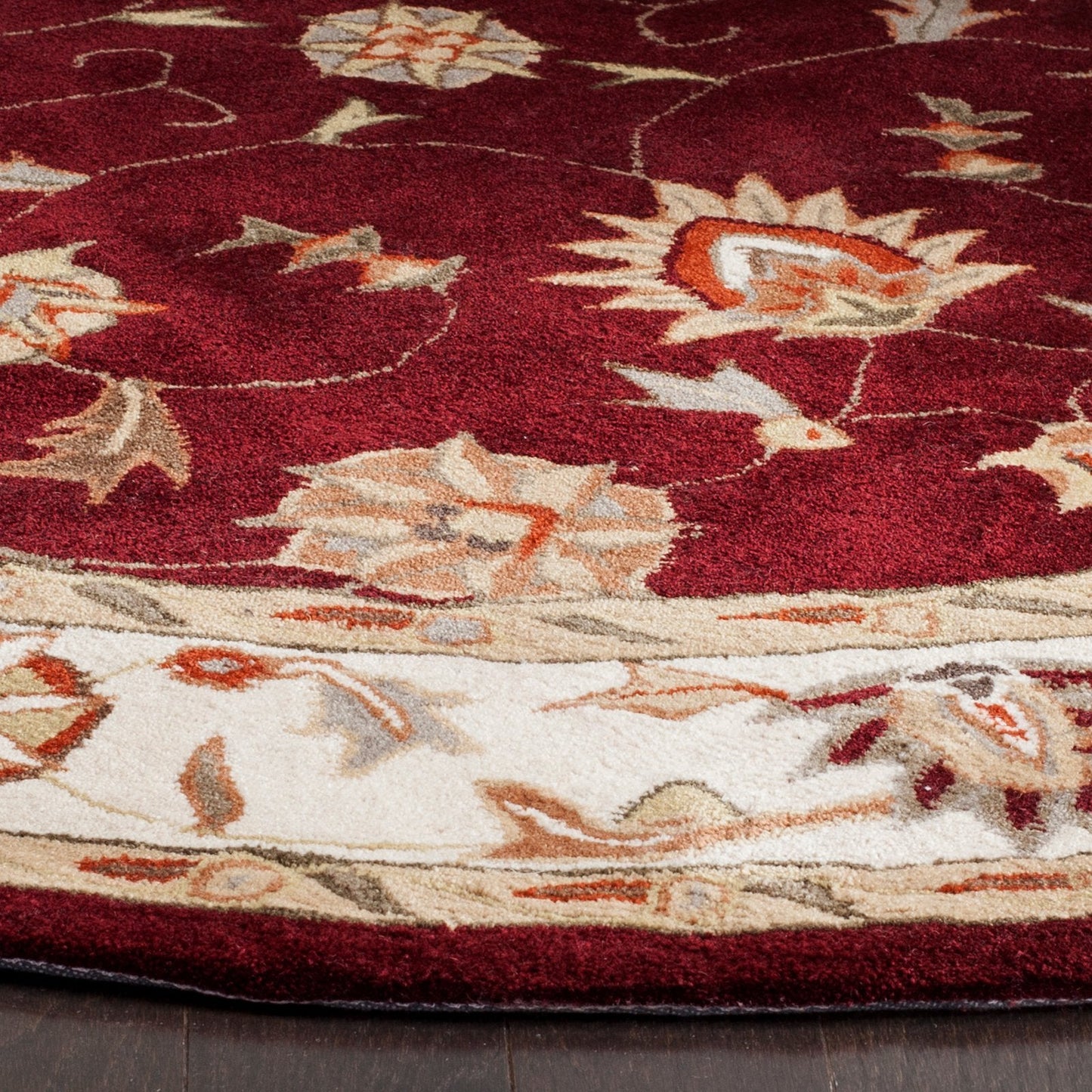 SAFAVIEH Area Rug 8x10 - Total Performance Collection - Large - Red & Ivory, Hand-Hooked, Oriental Design, Ideal for Living Room, Bedroom, Office, Dining Space (TLP725A)