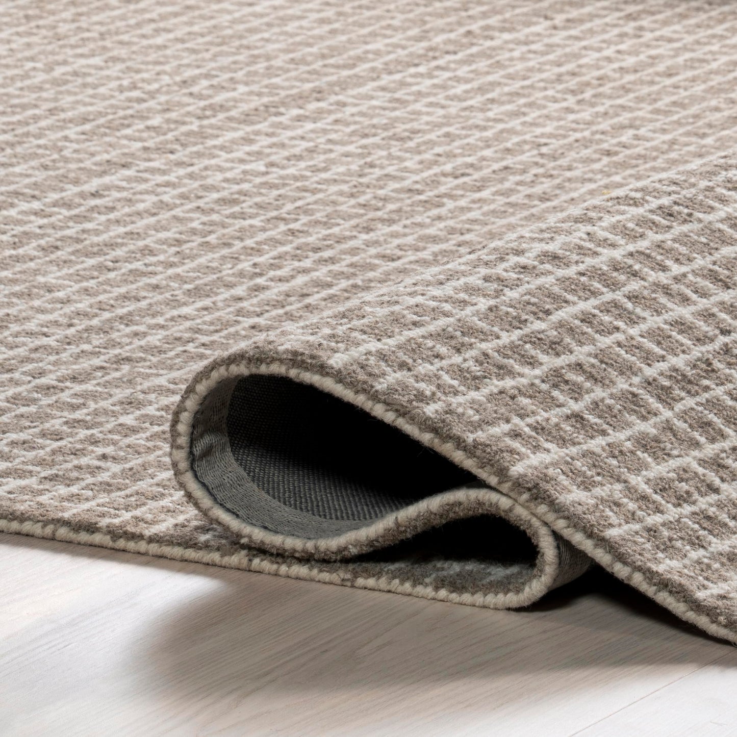 Rugs USA Melrose Grey, 11'6" x 14'6", Handmade, Checked, Wool, Soft and Cozy, High Traffic, Stain Resistant, Easy Clean, Durable Area Rug for Bedroom, Living Room, Dining, Den, Entryway