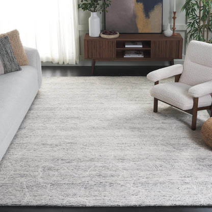 SAFAVIEH Metro Collection Area Rug - 9' x 12', Dark Grey & Ivory, Handmade Wool, Ideal for High Traffic Areas in Living Room, Bedroom (MET999H)