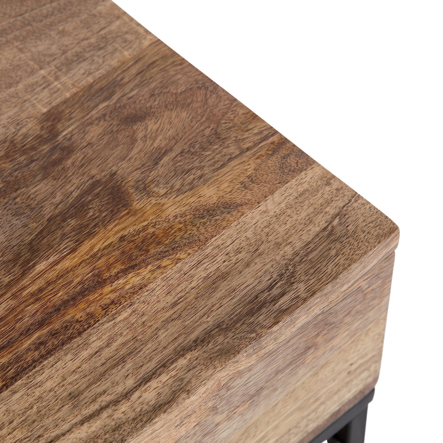 Kate and Laurel Malone Modern Wooden Console Table with Metal Shelf, 36 x 13 x 31, Natural Brown and Black, Transitional Wood Entryway Table with Storage Shelf Below