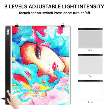 Mlife A3s Diamond Art Painting Light Board with 3 Adjustable Brightness Tracing Light Box, USB Powered LED Light Pad Diamond Art Accessories for Drawing, Sketching, Animation