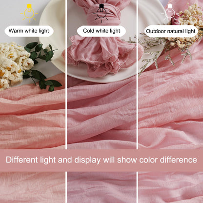 LZY 120 Pack Gauze Cheesecloth Napkins 20x20 Inch Dinner Cloth Napkins, Soft Boho Table Napkins Rustic Wrinkled Cheese Cloth Napkins Bulk for Wedding Party Baby Shower Event Decor (Dusty Pink)