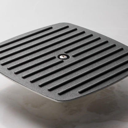 Tramontina Bestow Enameled Cast Iron Grill Pan with Press, 11-inch, Latte with Gold Knob