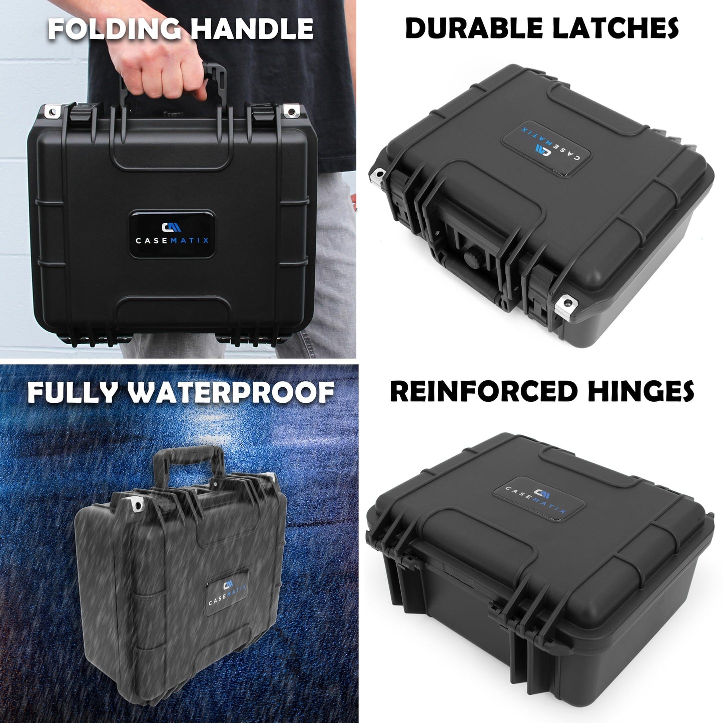 CASEMATIX 13" 40 Folding Knife Case - Waterproof Pocket Knife Holder and Knife Box Organizer Fits 40 Folding Knives, Swiss Army Knives & More Up To 5" Folded in Lockable Knife Storage Case
