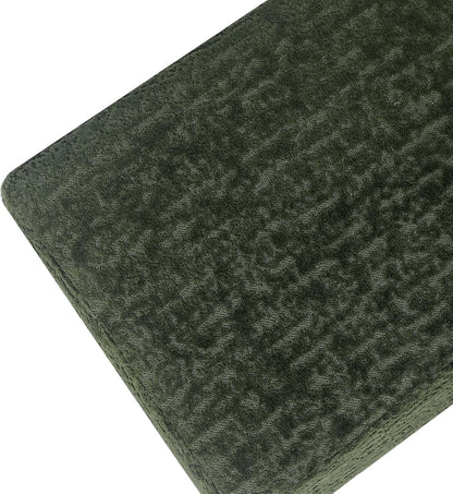 15" Adeco Flannel Small Footstool Ottoman for Footrest, Modern Velvet Rectangle Step Stool Extra Seating with Non-Skid