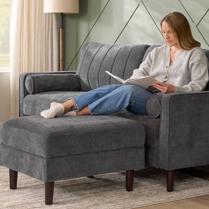 Bush Home 77-inch Sofa, Living Room Furniture, Max Collection, Iron Gray Chenille Fabric