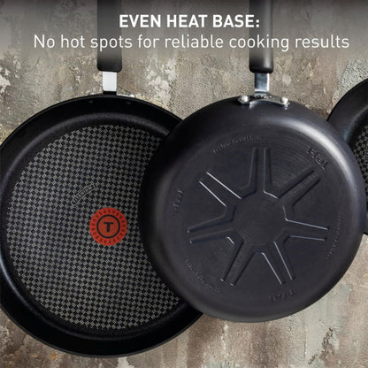 T-Fal Ultimate Hard Anodized Nonstick Fry Pan With Lid 12 Inch, Oven Broiler Safe 400F, Lid Safe 350F, Cookware, Pots and Pans, Kitchen Frying Pans, Skillets, Home, Dishwasher Safe, Onyx