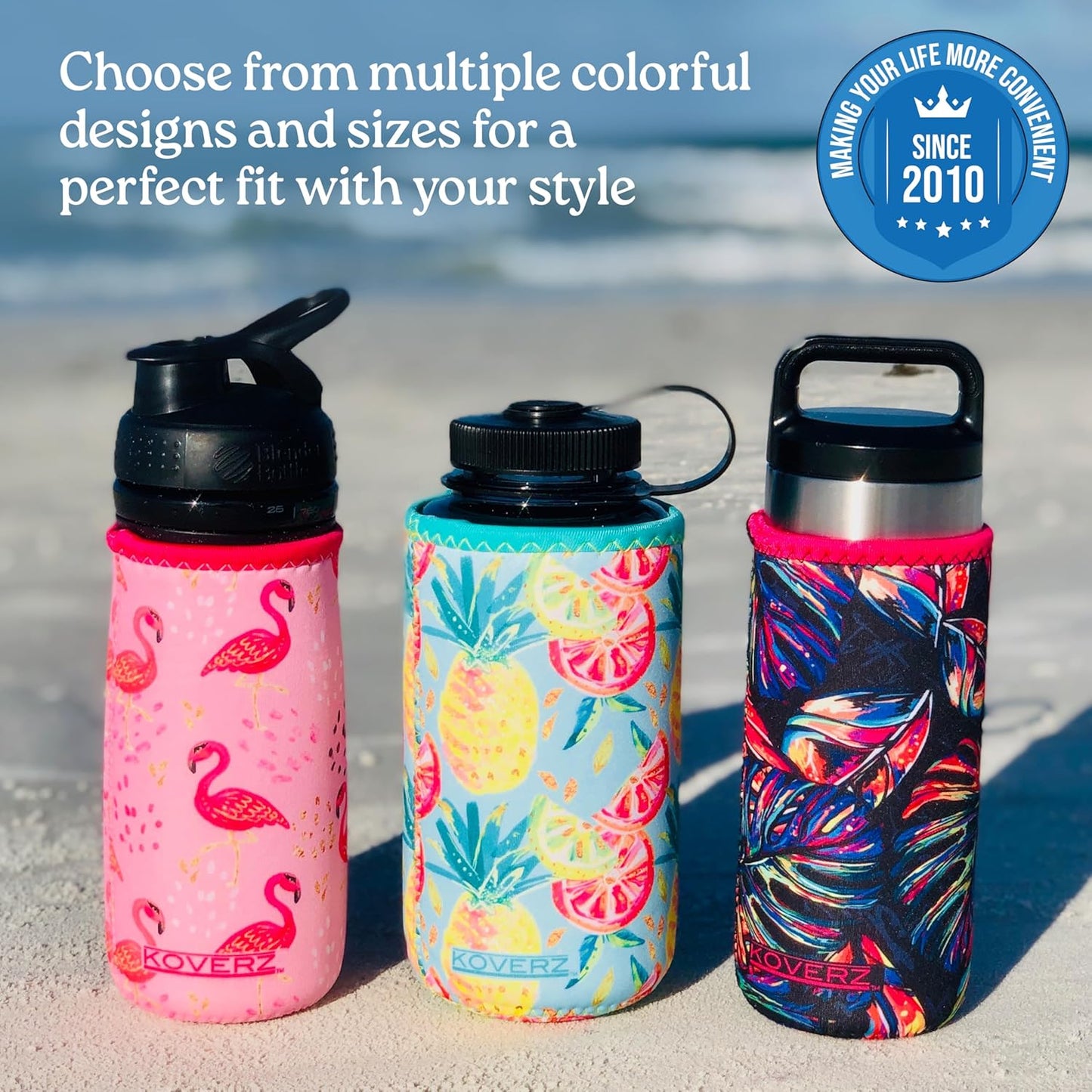 24-30oz 750ml Koverz Water Bottle Carrier with Shoulder Strap, Water Bottle Insulator - Monet