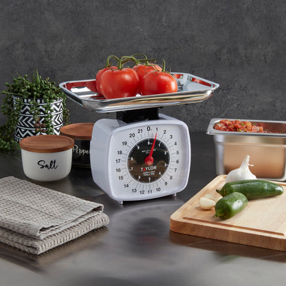 Taylor Analog Kitchen Scale Mechanical Food Scale, 22 lb Capacity, Multicolor