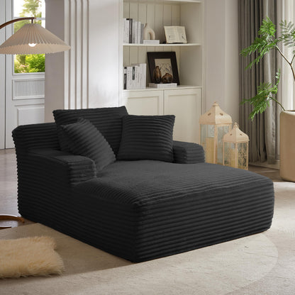 KEIKI 66" Oversized Chaise Lounge, No-Assembly Boneless Chair Sofa Bed Alternative for Bedroom Comfort, Guest Hosting, Cozy Lounging & Restful All-Day Relaxation with Plush Supportive Seating